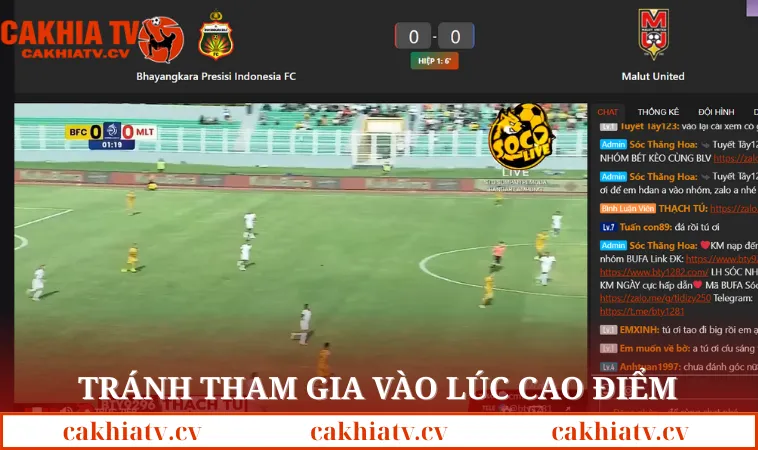 Tránh tham gia khi lượng người dùng truy cập đông